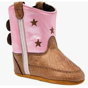 Baby Girls Western Cowboy Boots in Pink Stars